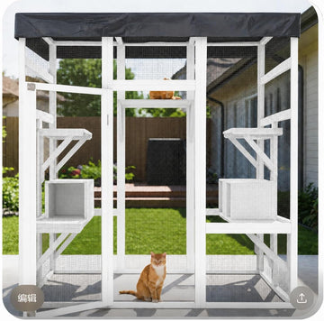 70 Inch Catio Cat Enclosure, Cat Patio House with 5 Platforms