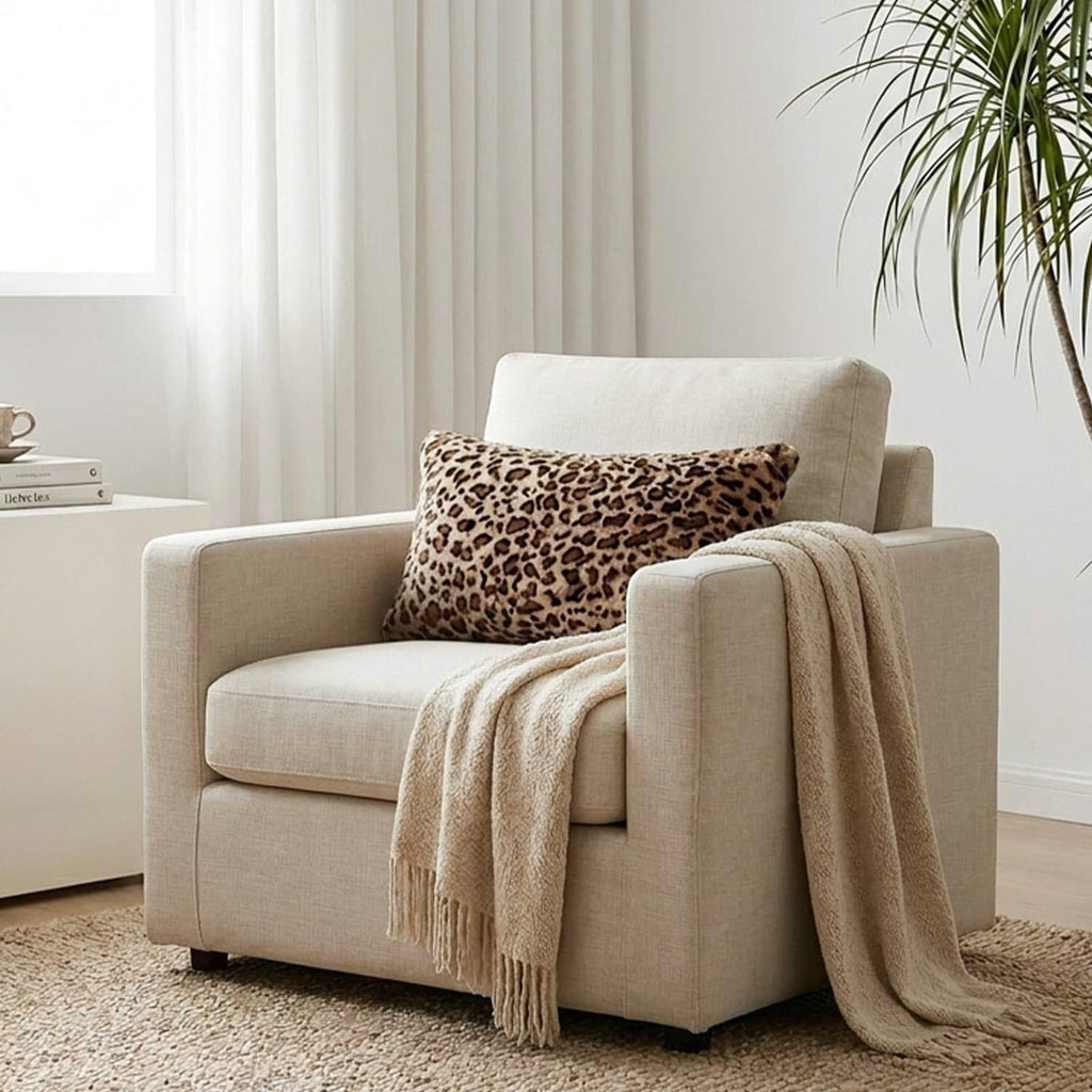 Cheetah Lumbar Pillow Covers 12x20 Inch Set of 2, Soft Faux Fur Double-Sided Rectangular Leopard Pillow Cases for
