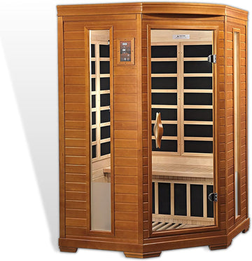 2 Person Infrared Corner Sauna for Home, Low EMF Indoor Saunas Full Size Indoor Personal Spa 49" x 48" x 76" A129-B00L12UGPU