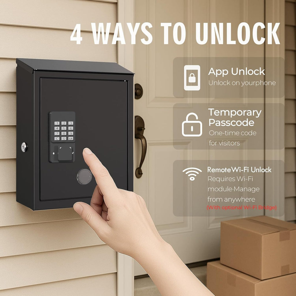 Mailbox with Electronic Lock, Locking Mail Boxes Business Suggestion Box, Key Drop Box