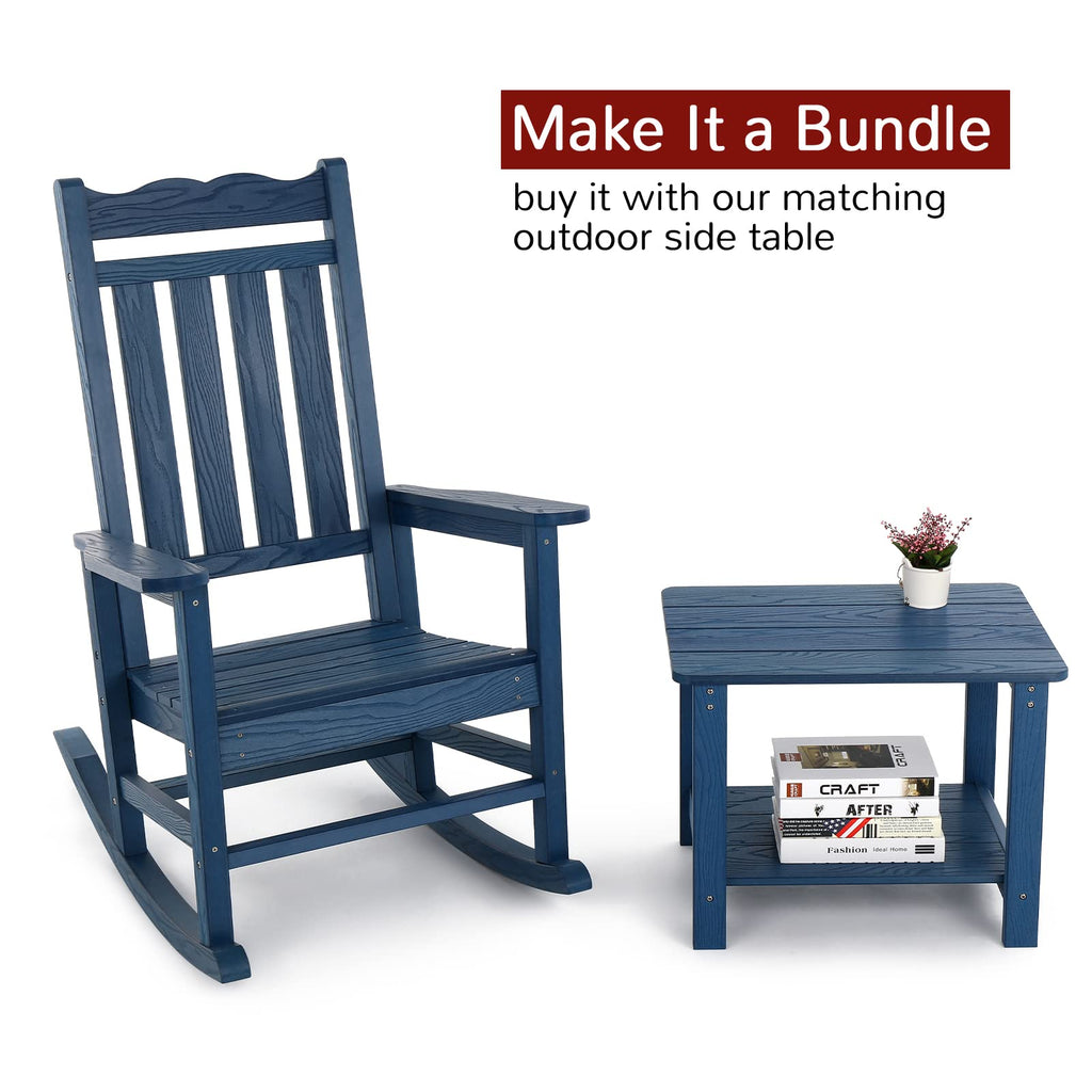 All-Weather Patio Rocking Chairs Set of 2, Outdoor Rocking Chair with 400 lbs Support, Porch Rocker, Rocking Chairs
