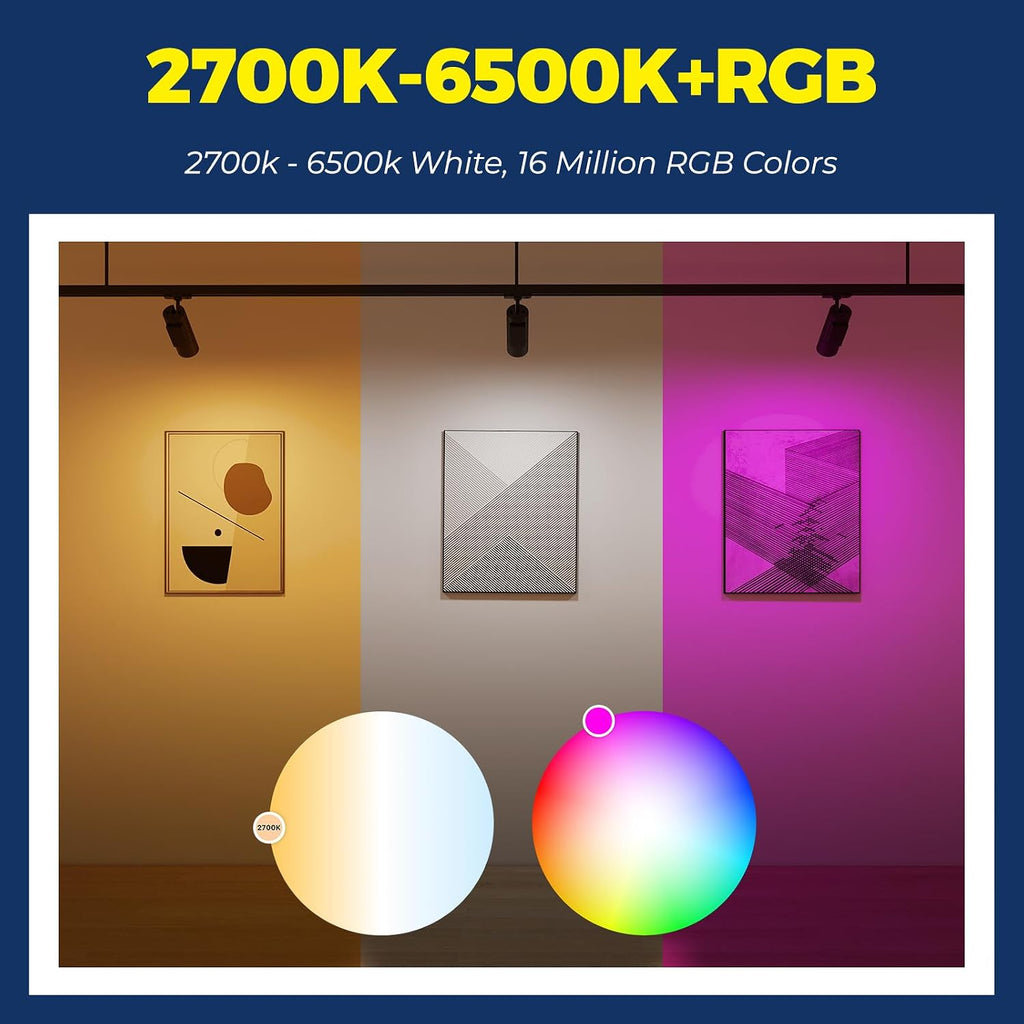 GU10 Smart Light Bulbs 50W, 38° Beam Angle RGBCW Color, 4PCS