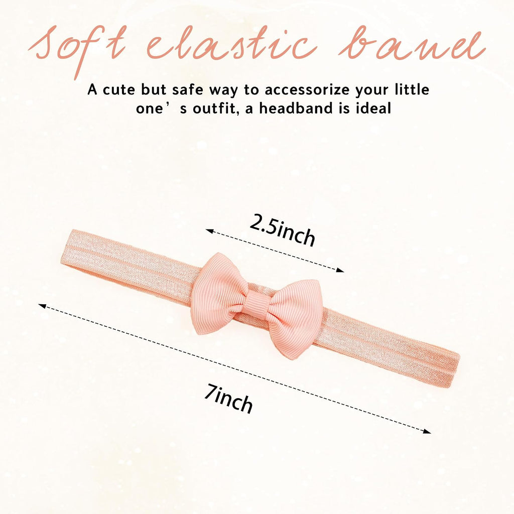 30 Colors Baby Bows Nylon Headbands 2.5Inch Small Grosgrain Ribbon Hair Bow