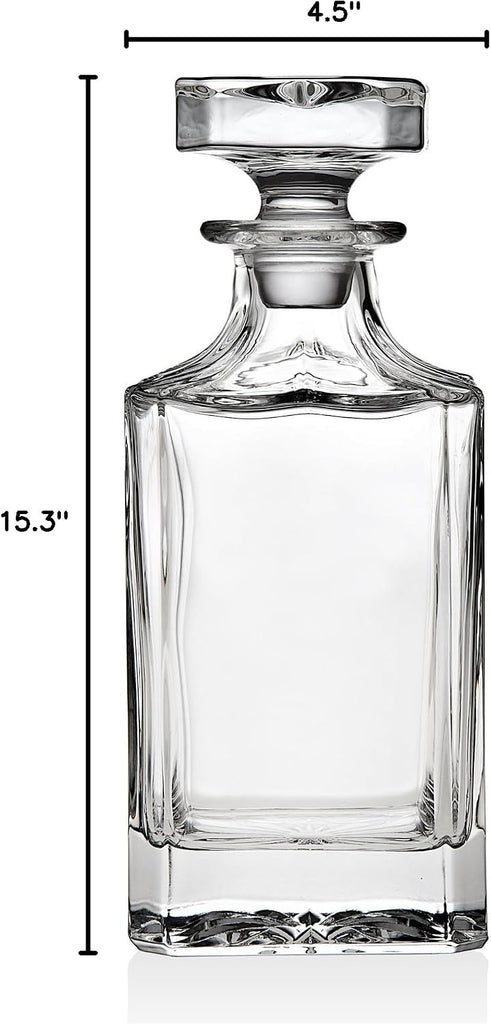 Whiskey Decanter for Liquor Scotch Bourbon Vodka or Wine - 750ml