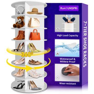 7 Tier Rotating Shoe Rack 360°Rotating Shoe Rack Tower