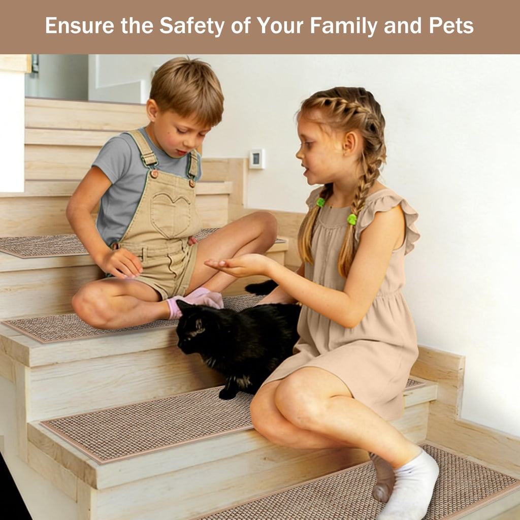 Non Slip for Wooden Steps, 15 Pack, 8"x 30", Beige