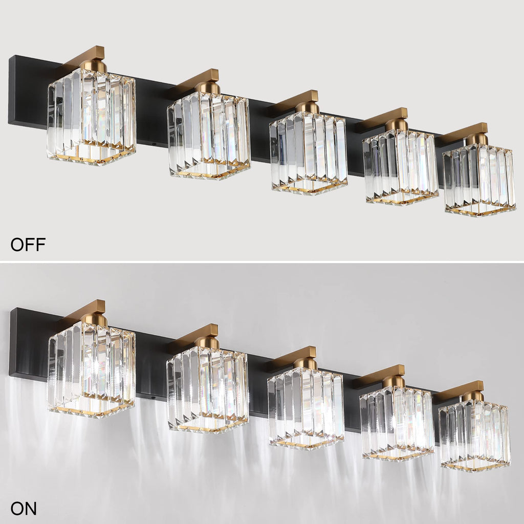 Modern Vanity Light Bathroom Lighting Fixtures 5 Light Crystal Bathroom Vanity Light Fixtures (Exclude Bulb)