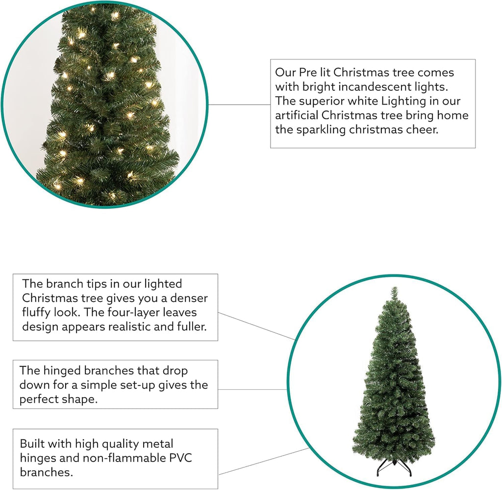 Slim Christmas Tree with Lights