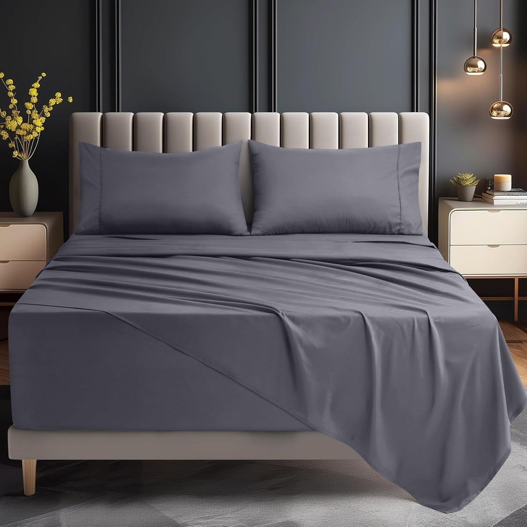 King Extra Deep Pocket Sheet Set - Fits Mattresses Up to 21 inches - Cooling, Soft & Breathable - Oeko-Tex 4 Piece