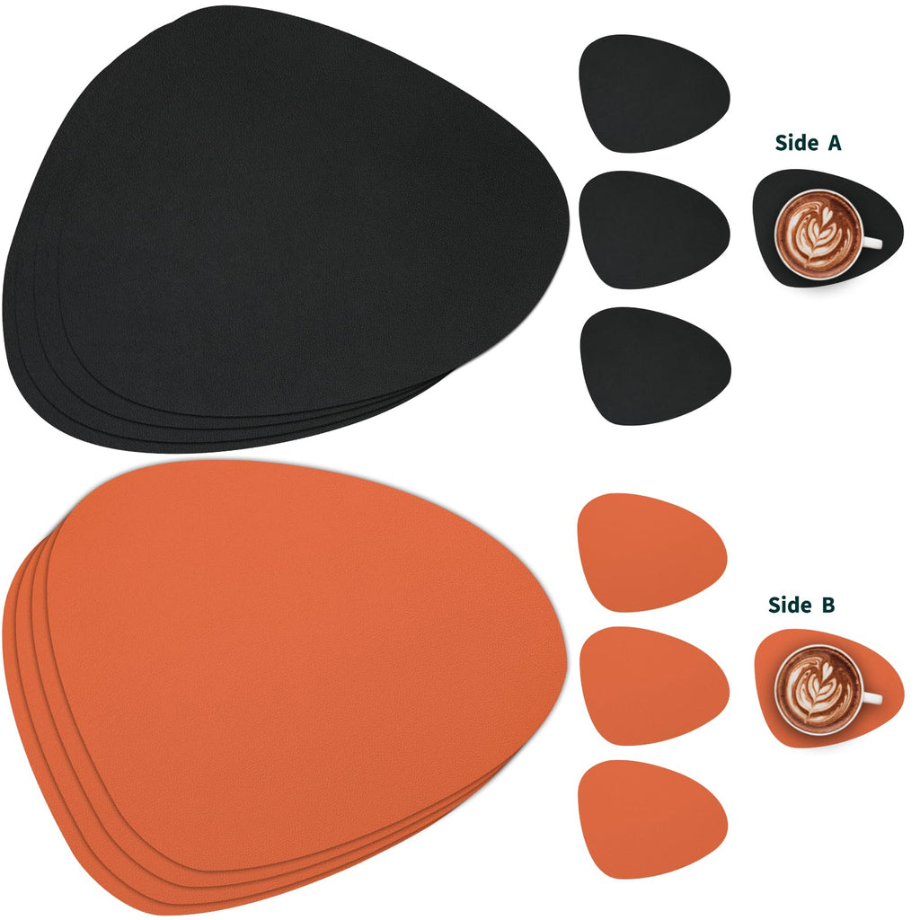 Placemats Set of 4 Faux Leather Placemats with Coasters