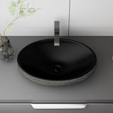 WinZo Bathroom Artistic Vessel Sink, 24x16x5.9 inch Oval Bowl Sink, Retro Ceramic Washbasin Above Counter