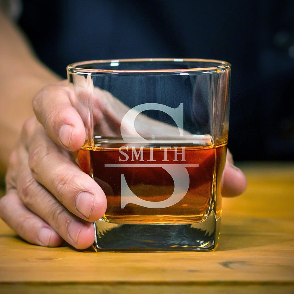 Personalized Whiskey Decanter Set with Wooden Gift Box - Set of 6