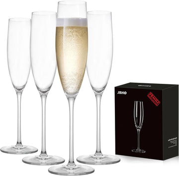 Champagne Glasses-Elegant Flutes-Gift-Box-Hand Blown Champagne Flutes Glass-100% Lead-Free Premium Crystal - Gift