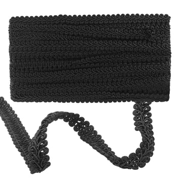 Gimp Braid Trim, Black, 1/2 Inch, 14 Yards