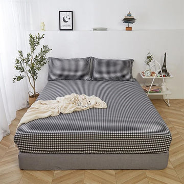 Black and White Plaid Bed Sheets Buffalo Black Grid Flat Sheets Modern Boho Black White Mini Plaid Fitted Sheet