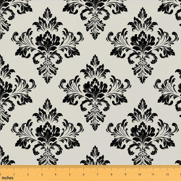 Vintage Damask Polyester Fabric by The Yard Floral Print Polyester Fabric Gothic Bohemia Boho Flower Soft Indoor