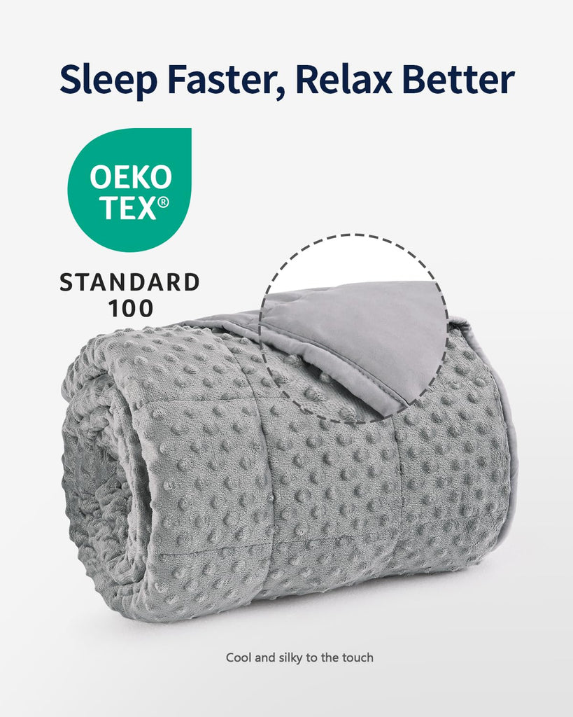 Cooling Weighted Blanket for Adults, Queen Size 15 lbs, 60′′x80′′