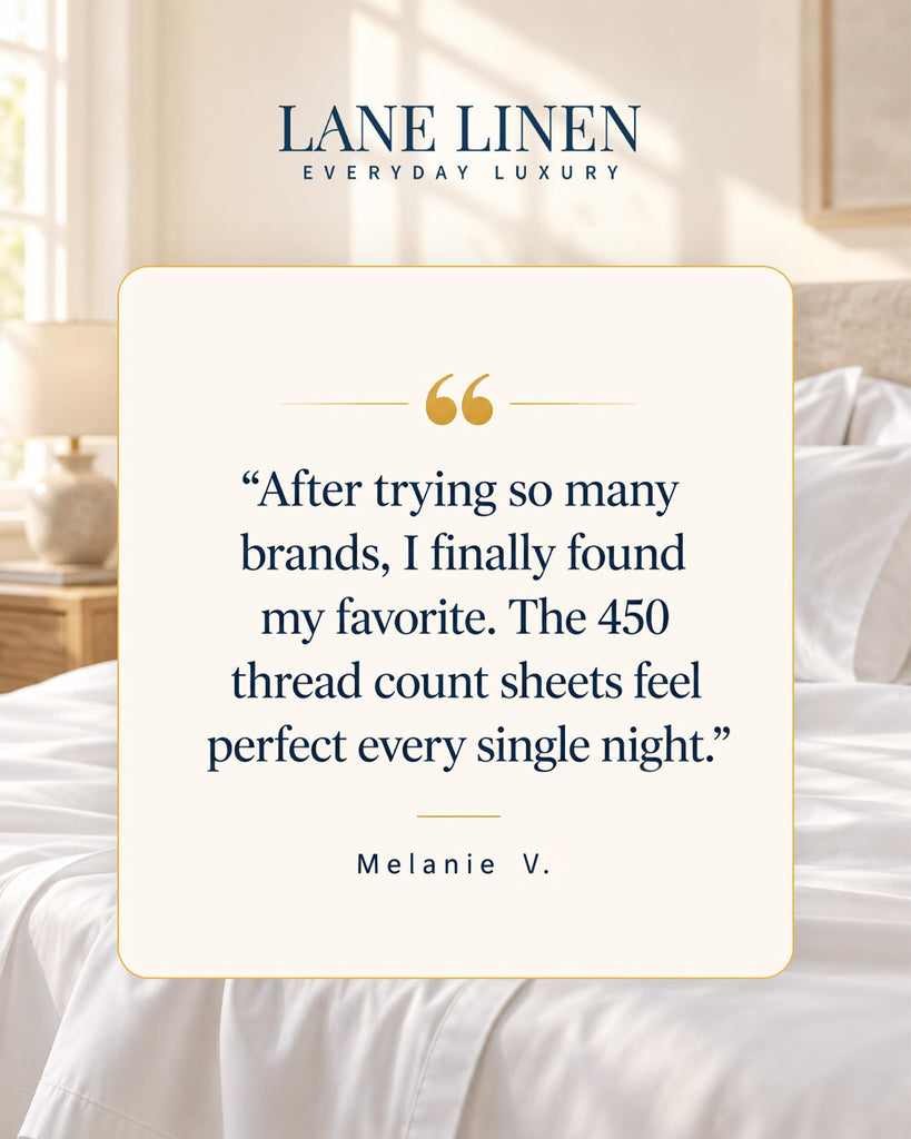 450TC 100% Cotton Sheet Set White - Long-Staple Silky Sateen Weave