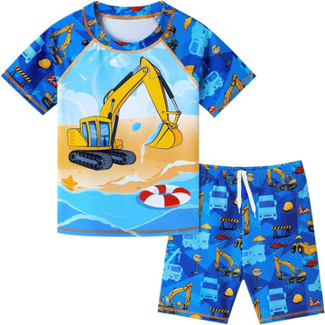 Kids Swimsuit Boys Two Pieces Shark Swimsuit Toddler Rash Guard and Trunk