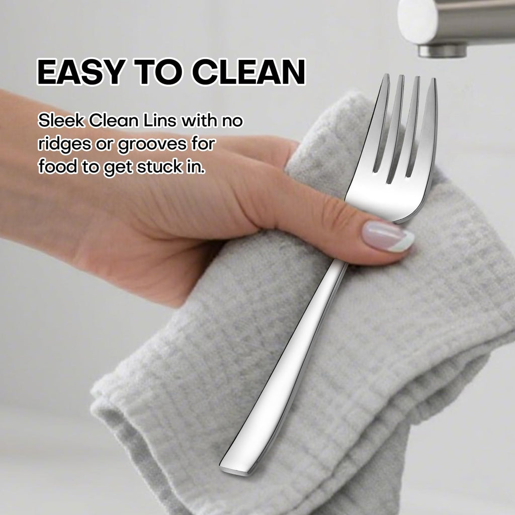Silverware Set for 6, 30-Piece Premium Stainless Steel Flatware Set, Heavy Duty Cutlery Set with Modern Square