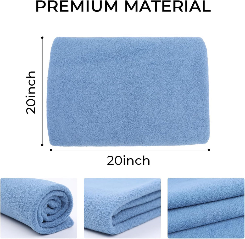 Knitted Polar Fleece Fabric, 10 x 10 inches, 20 Colors, Anti-Pill Plush Polyester for DIY Sewing Crafts (20 Colors)