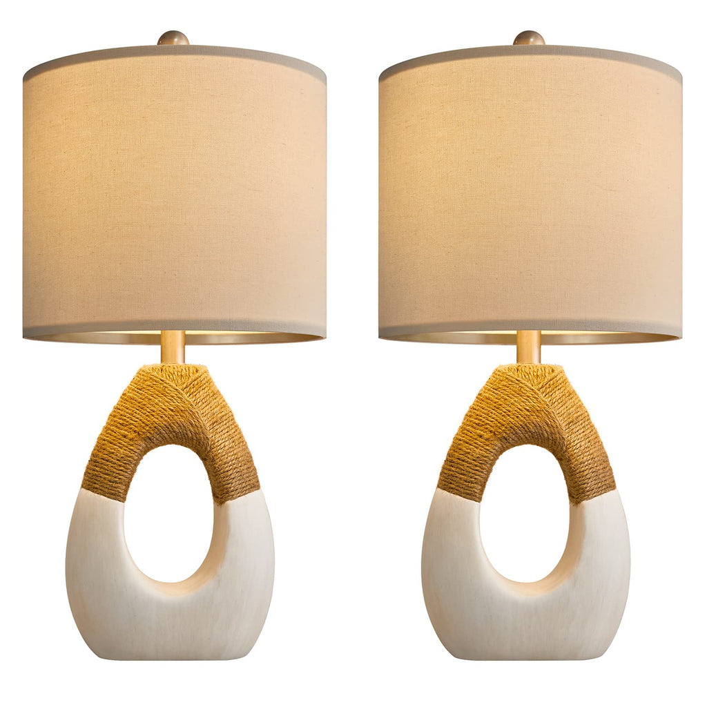 19'' Small Boho Table Lamps Set of 2 for Bedside