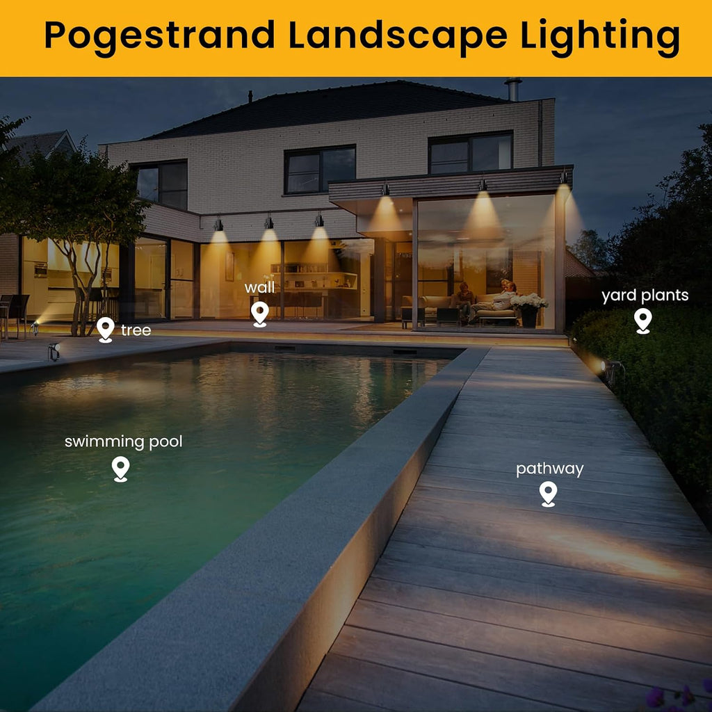 Low Voltage Landscape Lighting,10 Pack Outdoor LED Landscape Spotlights with Transformer 27V Garden Lights Pathway