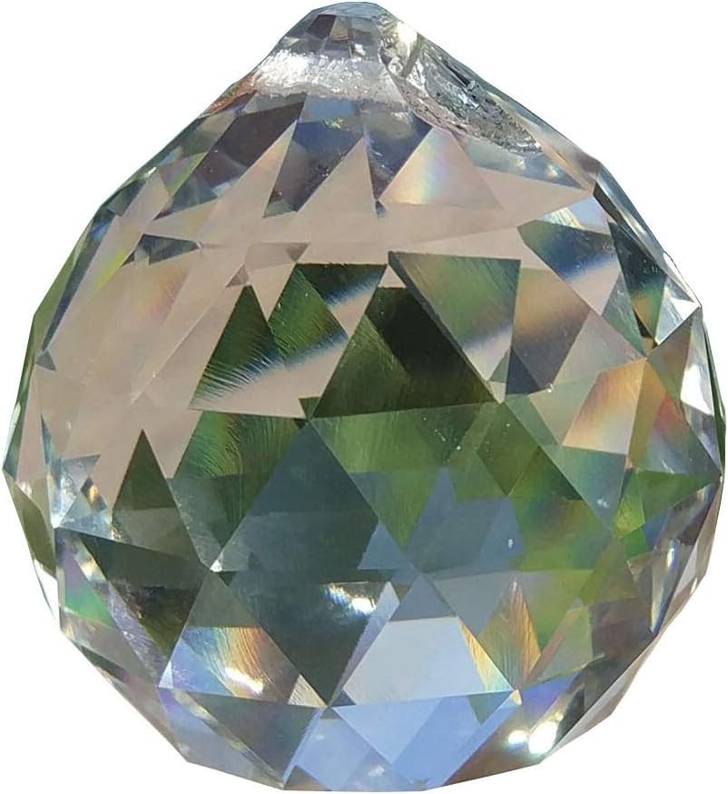40mm Hanging Crystal Ball Prism Feng Shui Crystal for Positive Energy, Rainbow Maker, 2-Pack (40mm)