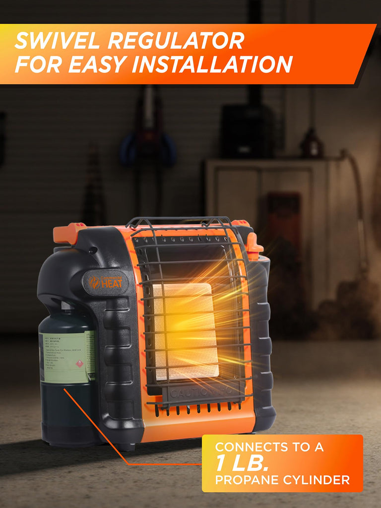9000 BTU Outdoor Portable Propane Heater - Orange