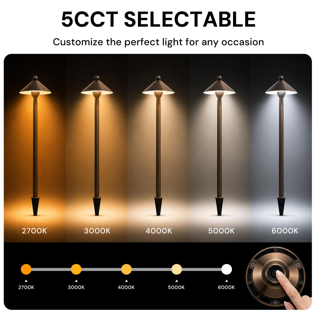 Brass Low Voltage Pathway Lights Outdoor Wired, Landscape Path Lights