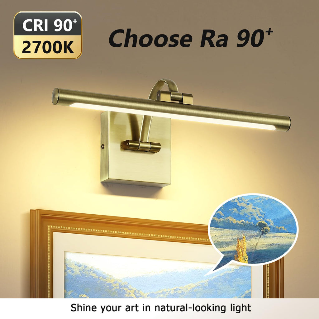 Picture Lights for Wall Hard-Wired Antique Bronze Picture Lighting Dimmable Art Light LED Gallery Lighting for Wall