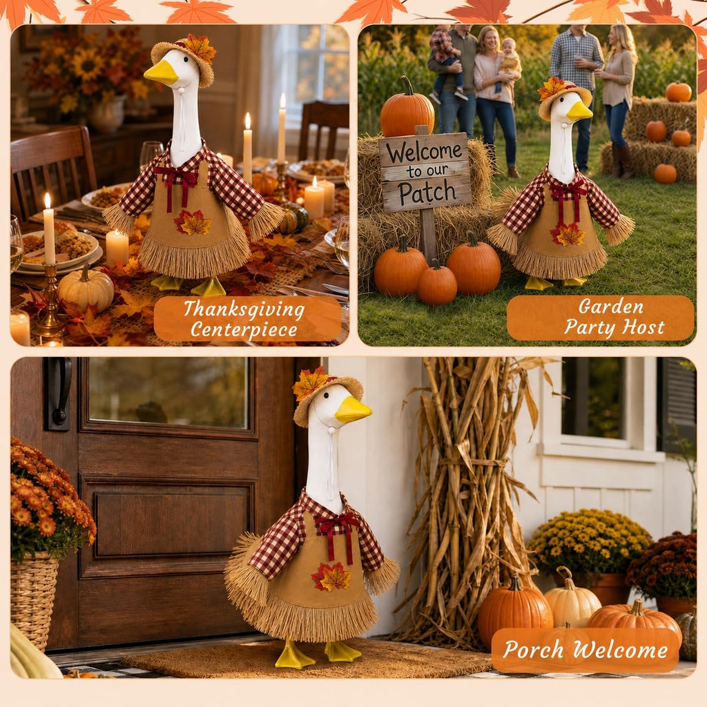 Scarecrow Fall Porch Goose Outfits for 23" Cement Goose Set