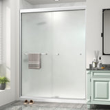 Double Sliding Shower Door 43"-48" W x 72" H with Nano Anti-Explosion Safety Film