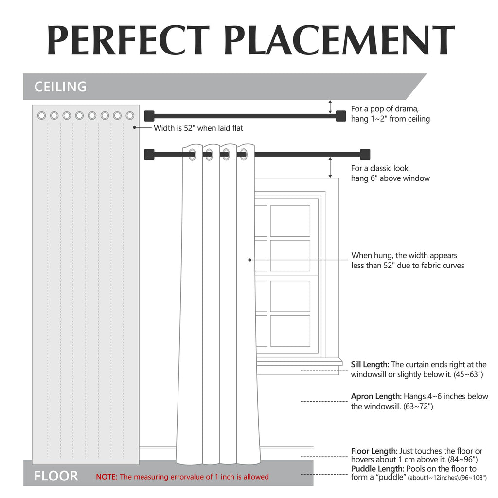100% Blackout Beige Curtains 63 Inches, 2 Panels