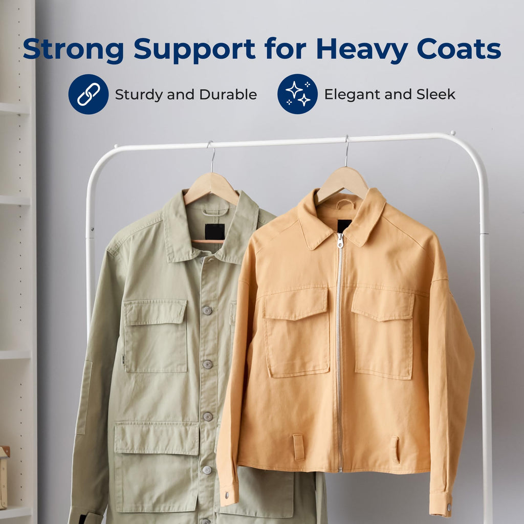 20 Pack Wooden Coat Hangers - Durable Suit Hangers with 360° Swivel Hook & Notches - Slim Design for Shirts, Jackets