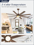 60" Ceiling Fan with LED Light and Remote - Antique Bronze