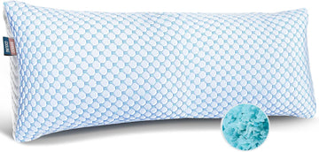 Cooling Body Pillow for Sleeping 1 Pack, Luxury Shredded Memory Foam Body Pillows, Adjustable Cold Gel Pillows for