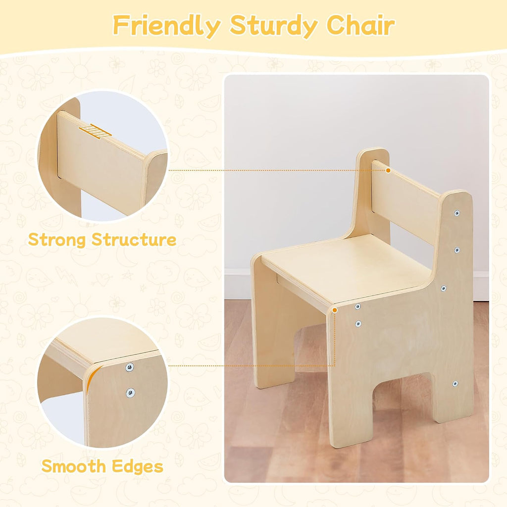 Sensory Table and Chair for Toddlers 2-8, Wood Kids Activity Tables with Storage Bins, Toddler Play Table with Roll
