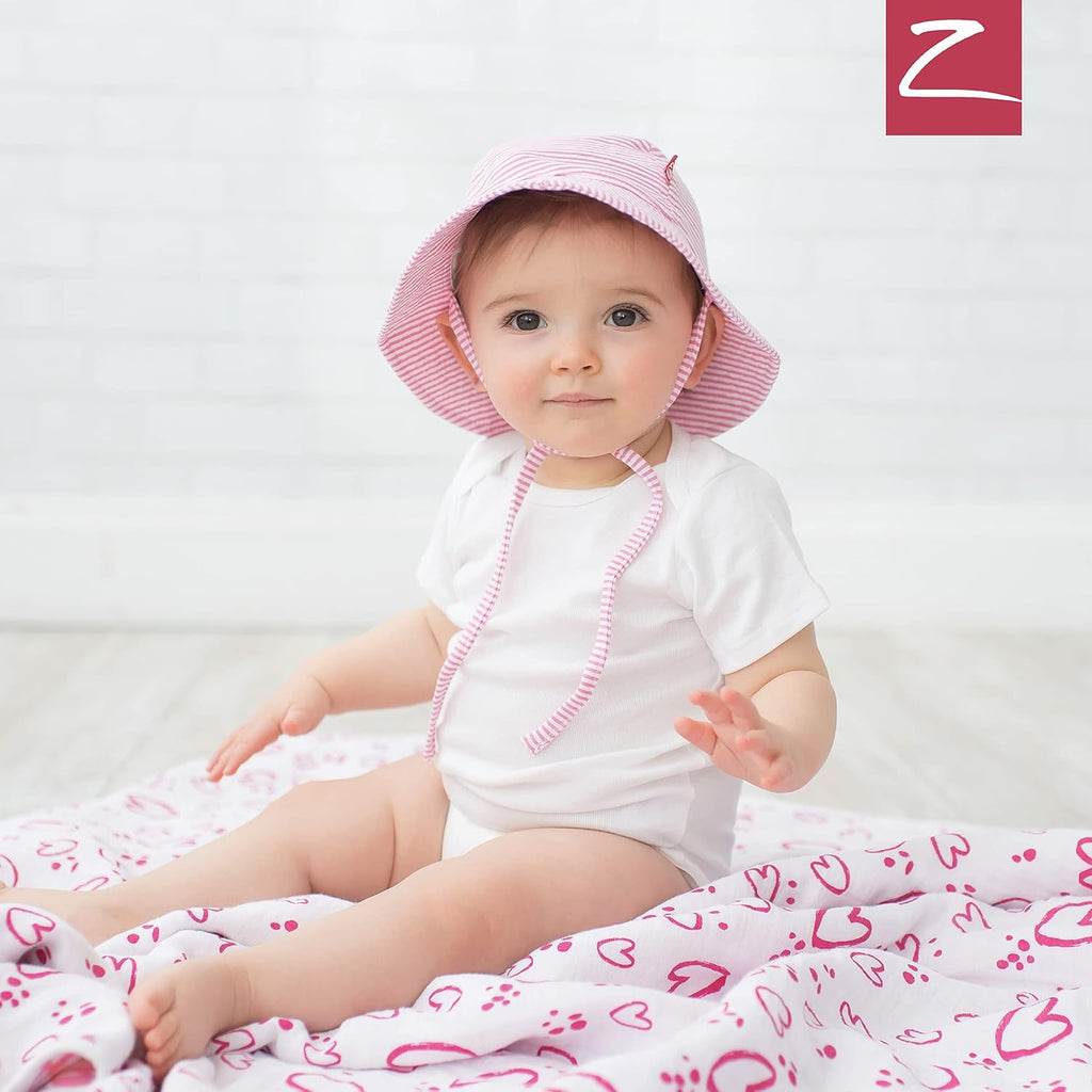 Bucket Sun Hat for Toddlers and Babies, Cotton Hat, Candy Stripe