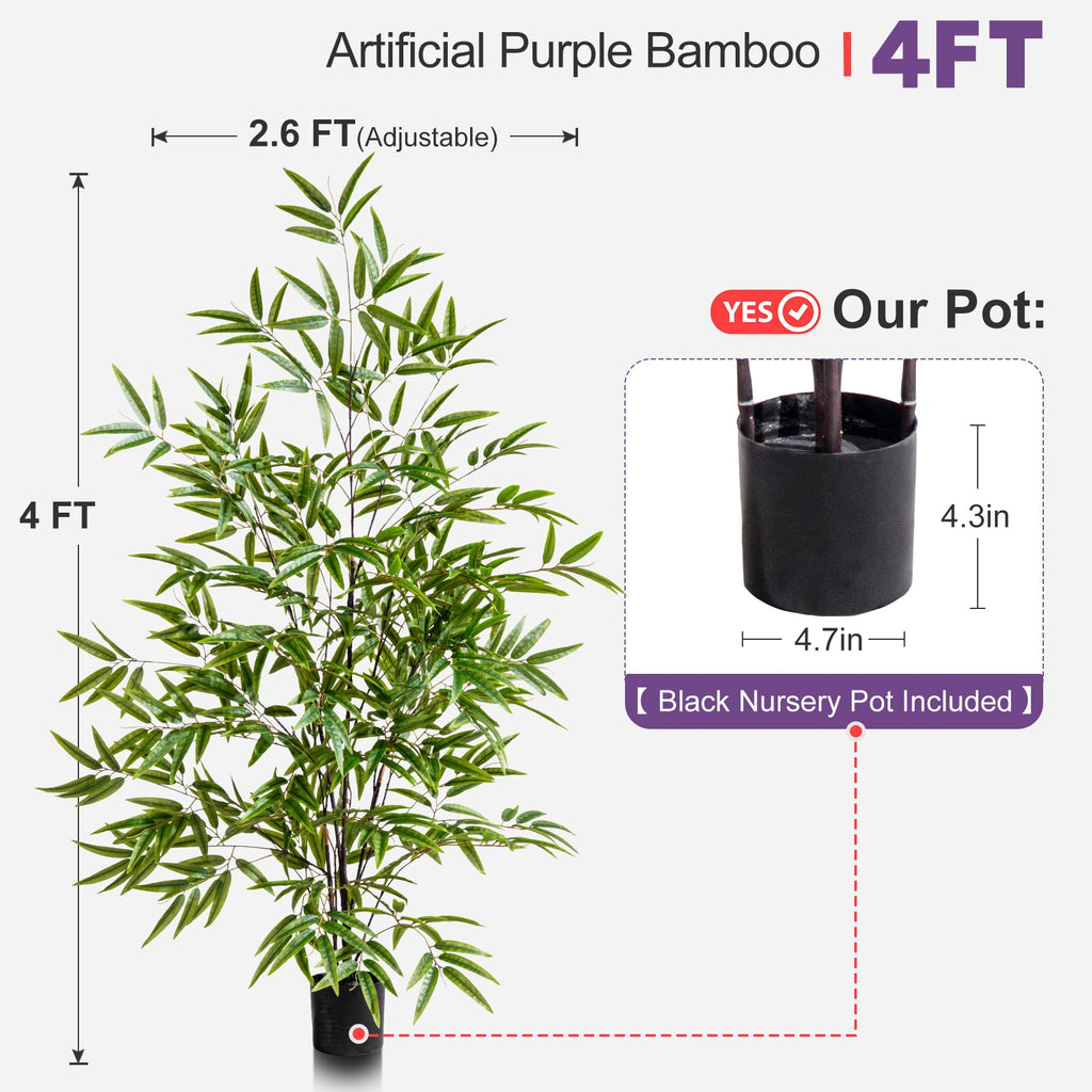 Tall Artificial Bamboo Trees Large Faux Plastic Silk Plants Indoor Outdoor Realistic Floor Plant Potted Fake Bamboo