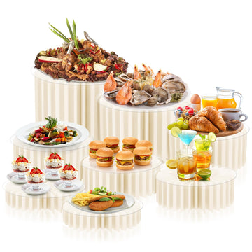 8 Pcs Buffet Risers, Table Food Risers Foldable Cake Display Stands