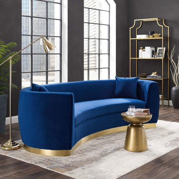 Resolute Curved Performance Velvet, Navy