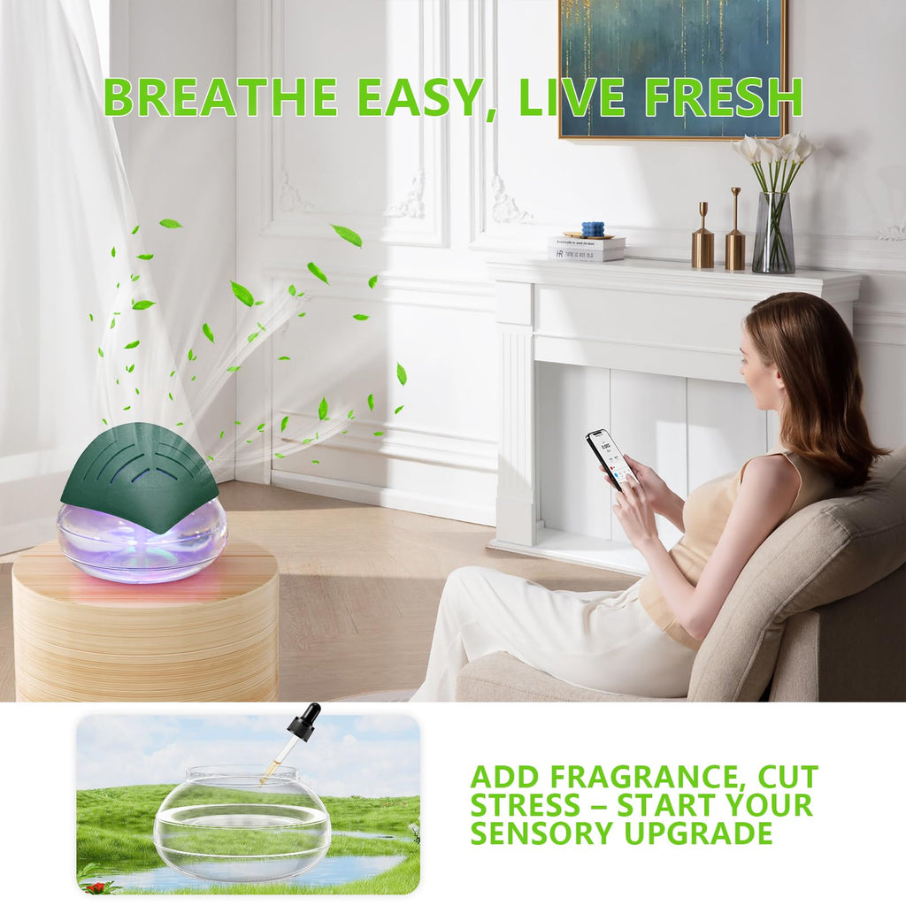 Water Air Purifiers, Air Washer Aroma Diffuser, Air Filter Washer Humidifier, Essential Oils Aroma Fresher With LED