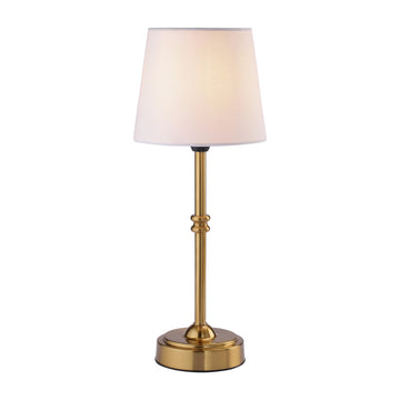 Seraph Cordless Rechargeable LED Table Lamp, Antique Brass