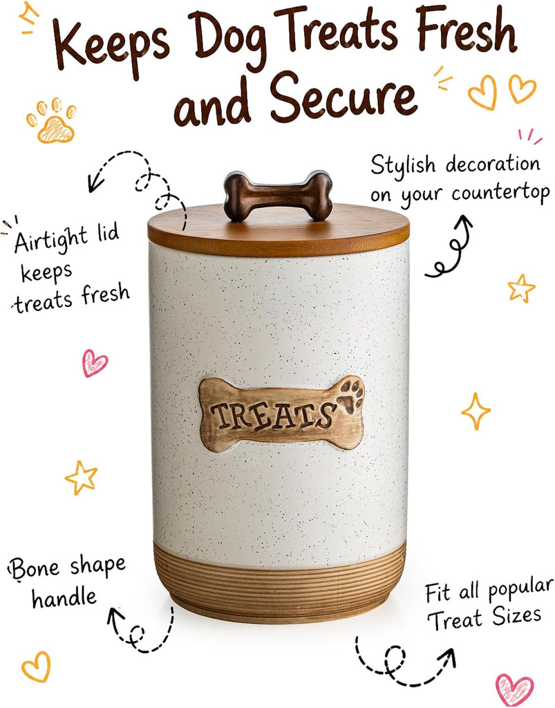 Airtight Dog Treat Jar with Lid, Dog Treat Container for Countertop