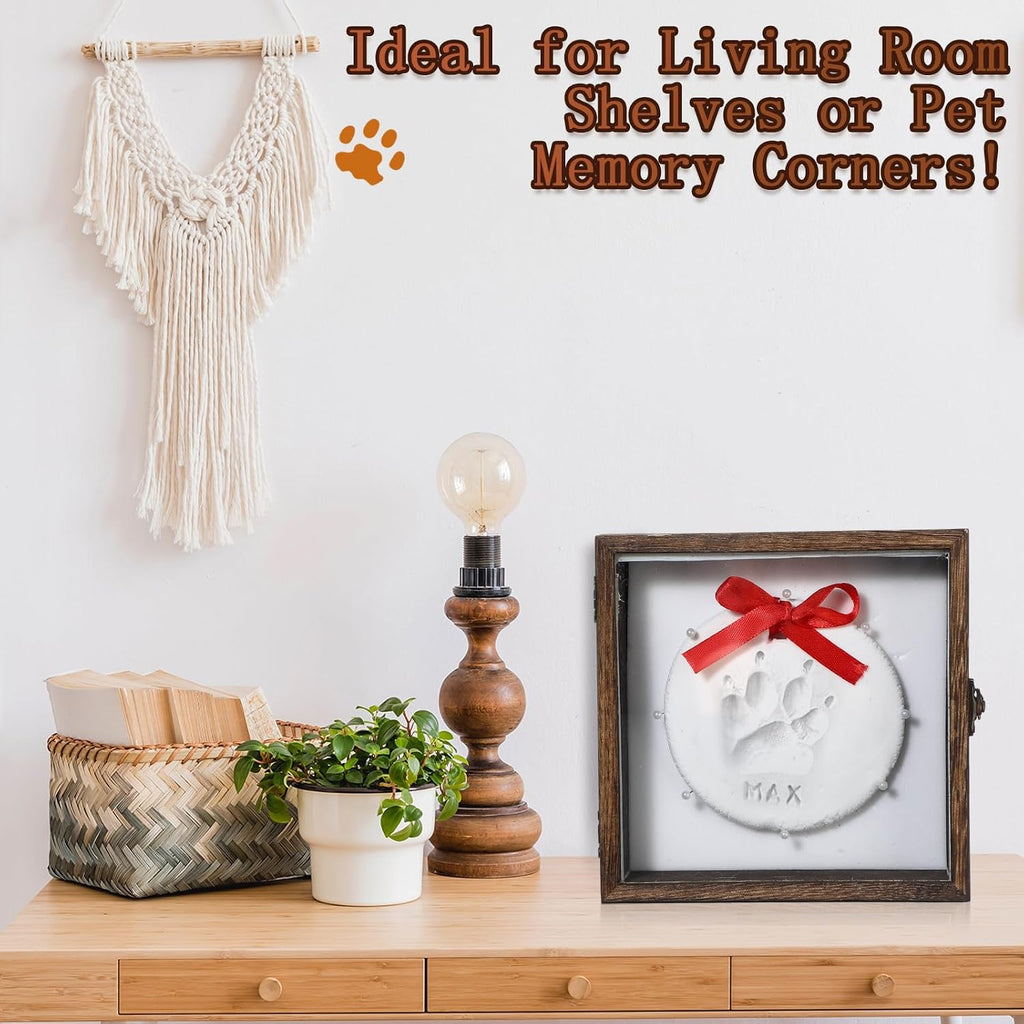 Dogs Paw Prints Kit for Pet Cats Display Case Memorial Shadow Box