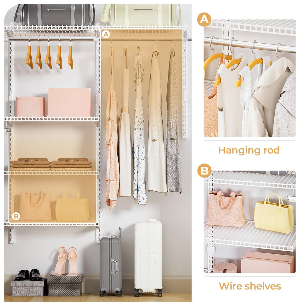 Sturdy Closet Organizer System: 6.5 Ft. Custom Metal Wire Shelving