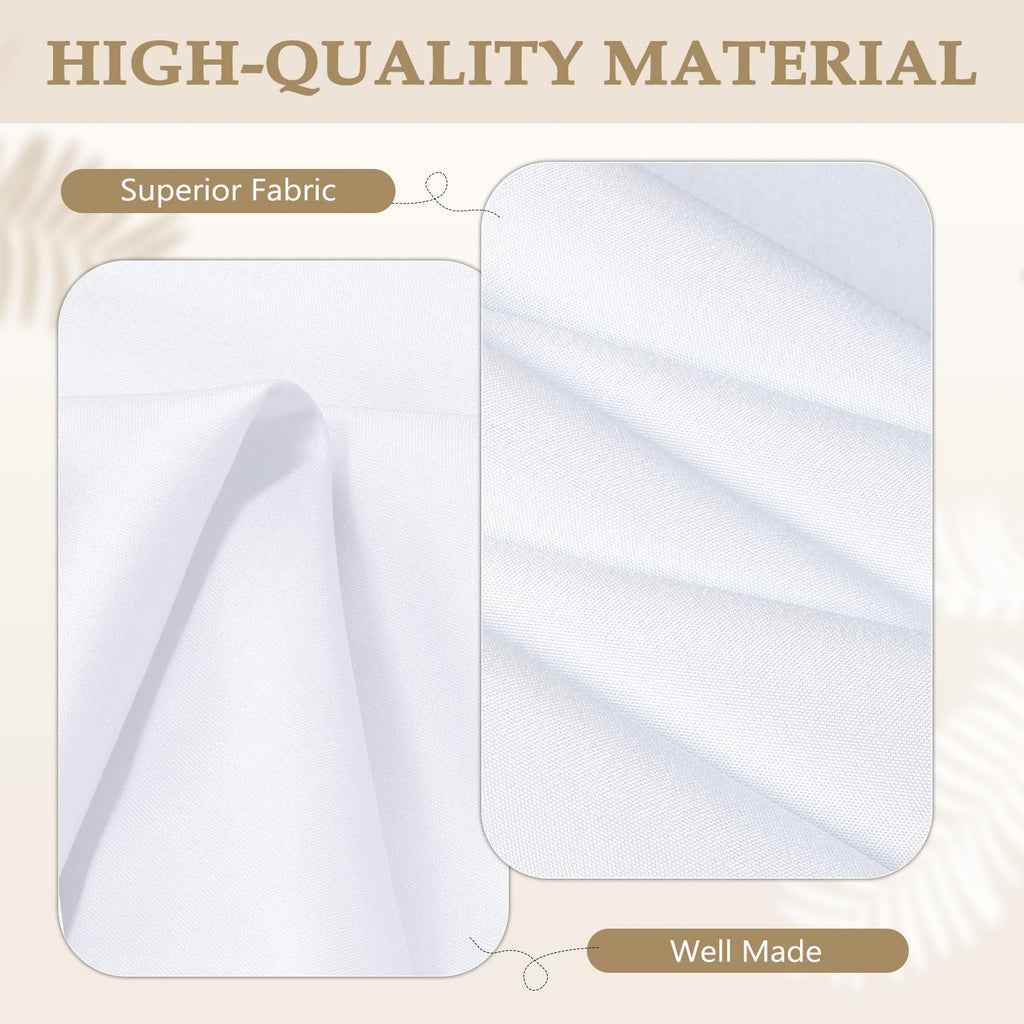 White Rectangle Table Cloth 90 x 132 Inch, 8 Pack