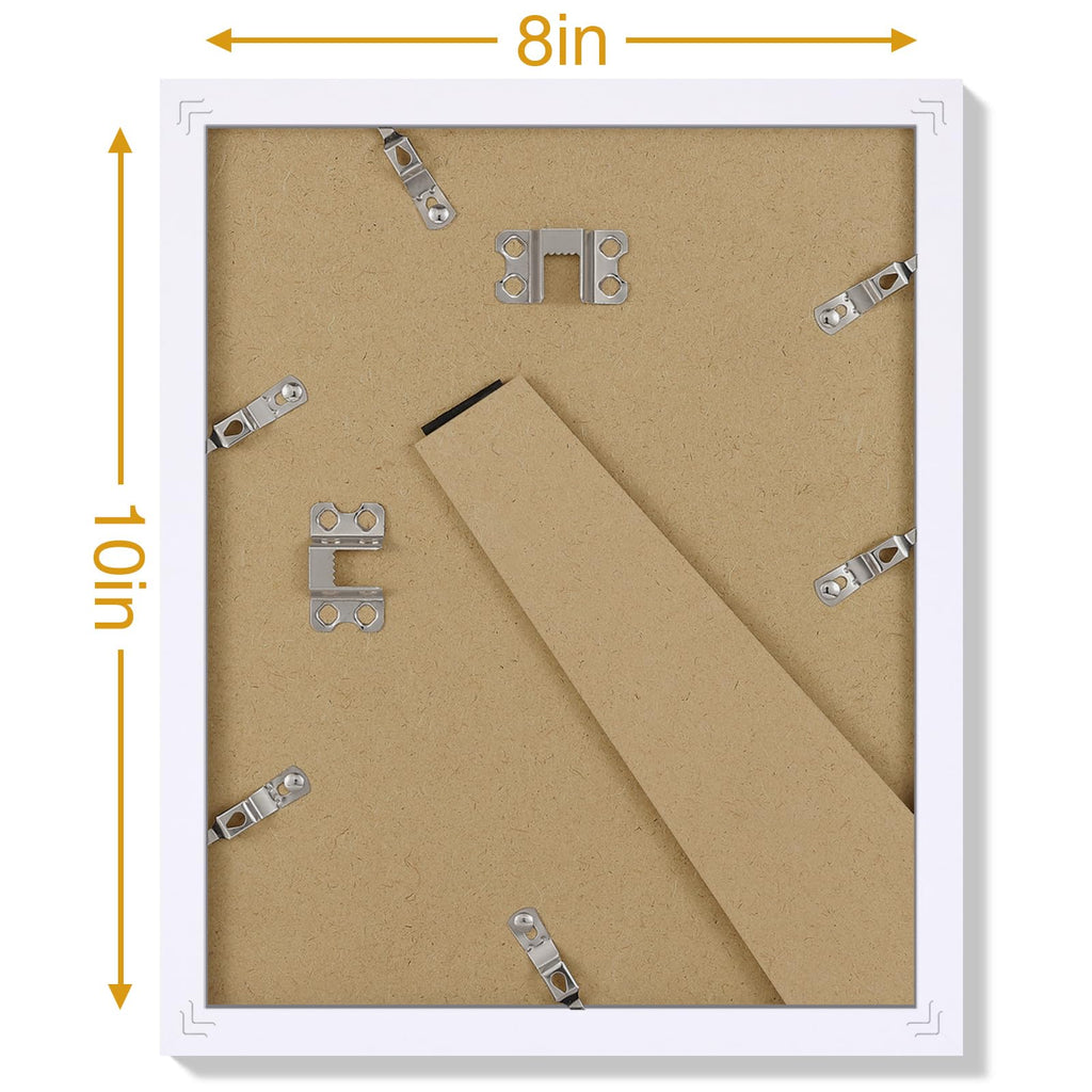 8x10 Picture Frames Set of 9 for Wall or Tabletop Display, White