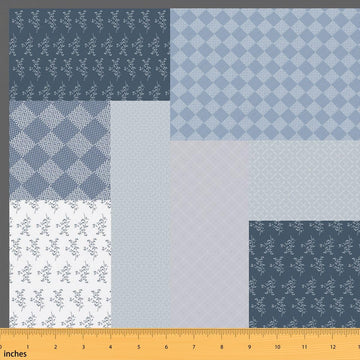 Blue Grey Boho Fabric by The Yard Soft 5 Yards